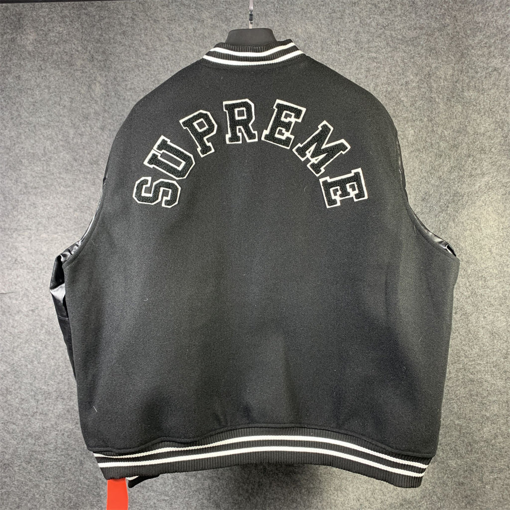 SUPREME TIGER VARSITY JACKET 'BLACK'