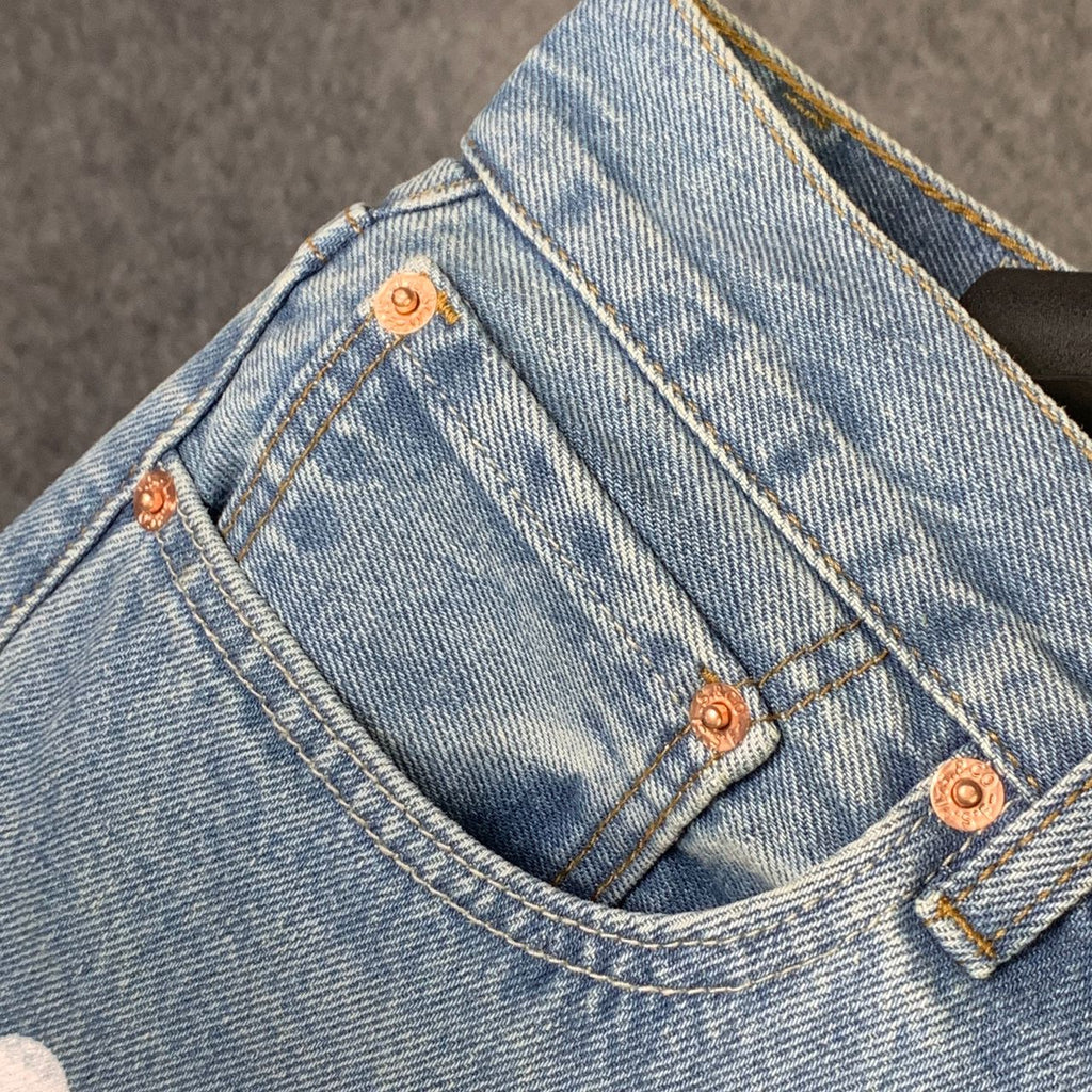 Levi's x Denim Tears The Cotton Wreath Print Straight Leg Jeans