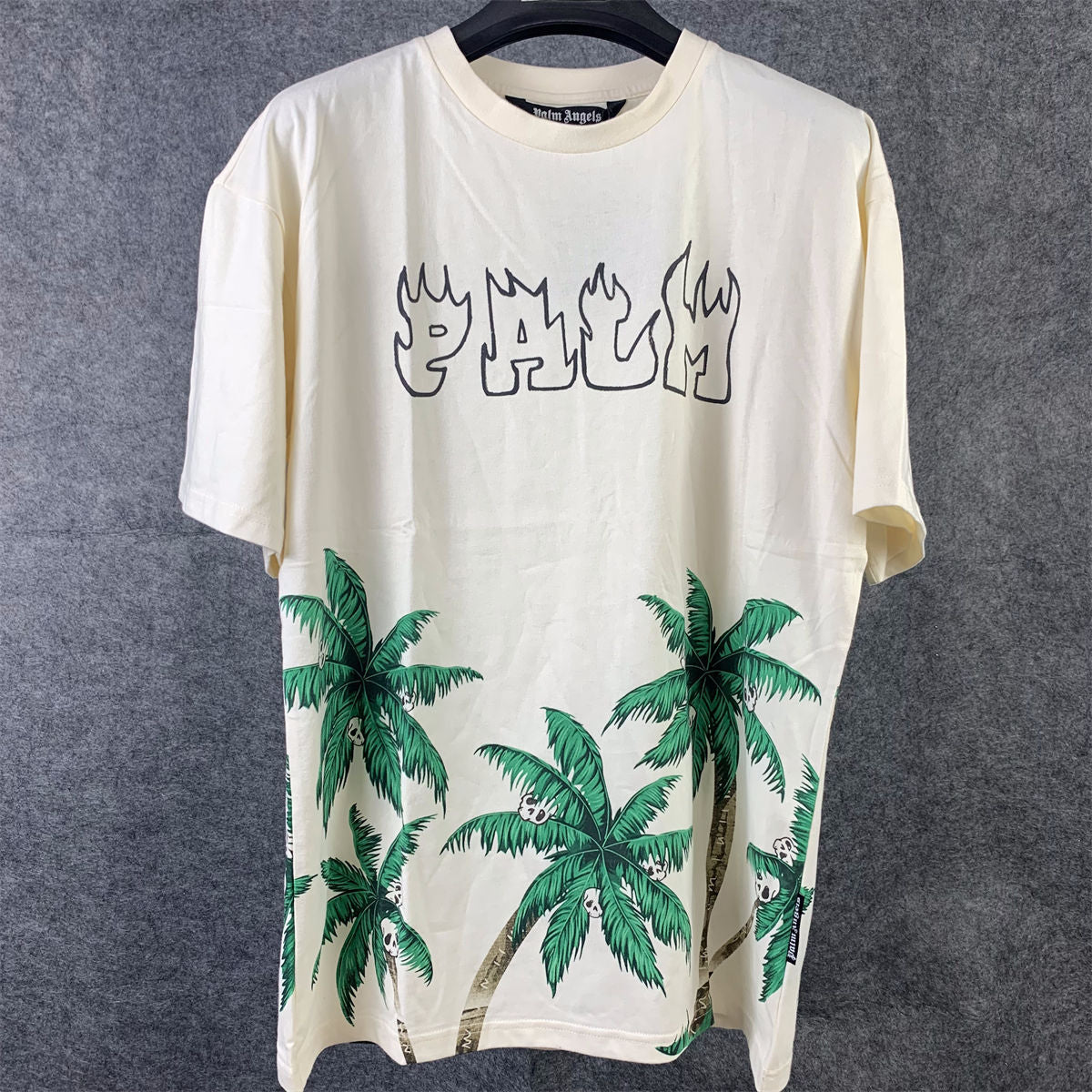 Palm Angels Palms&skull Vintage T-Shirt 'White Green'